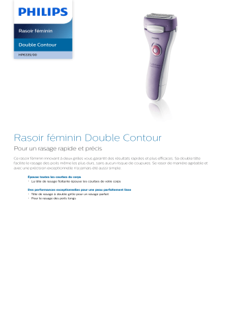 Philips HP6335/00 Double Contour Rasoir féminin Manuel utilisateur | Fixfr