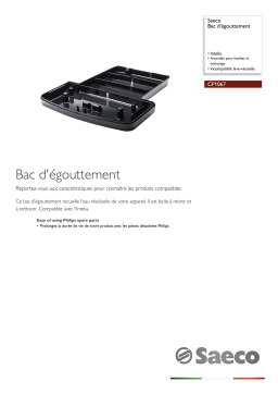 Saeco CP1067/01 Saeco Bac d'égouttement Manuel utilisateur