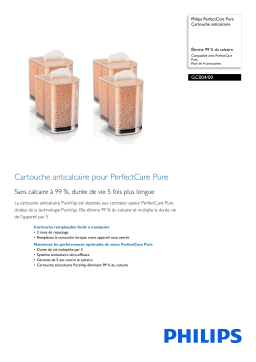 Philips GC004/00 PerfectCare Pure Cartouche anticalcaire Manuel utilisateur