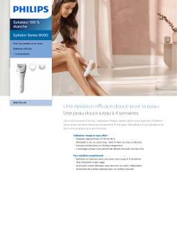 Philips BRE700/00 Epilator Series 8000 Épilateur 100 % étanche Manuel utilisateur