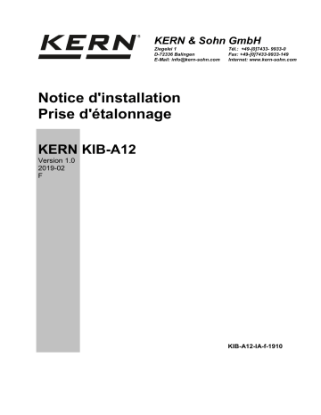 KERN KIB-A12 Installation manuel | Fixfr