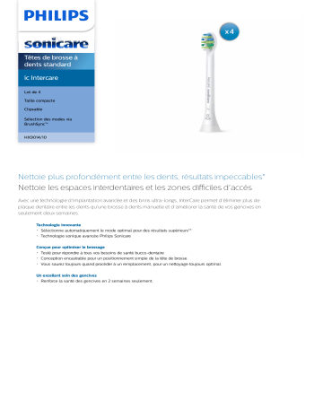 Sonicare HX9014/10 Sonicare ic Intercare Têtes de brosse à dents standard Manuel utilisateur | Fixfr