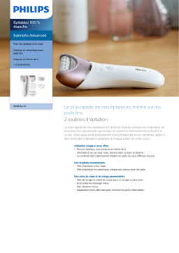 Philips BRE634/10 Satinelle Advanced Épilateur 100 % étanche Manuel utilisateur