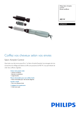 Philips HP4653/01 Salon Airstylist Control Brosse soufflante Manuel utilisateur