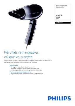 Philips HP4819/00 Voyager Twist Sèche-cheveux Manuel utilisateur