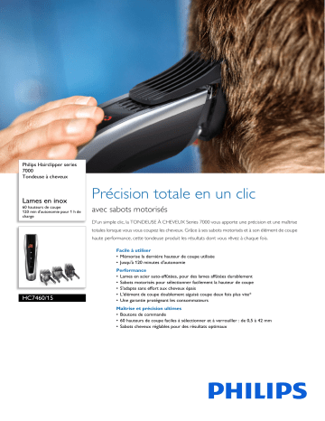 Philips HC7460/15 Hairclipper series 7000 Tondeuse à cheveux Manuel utilisateur | Fixfr