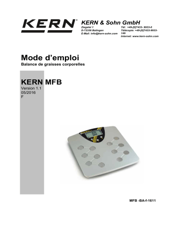 KERN MFB 150K100 Mode d'emploi | Fixfr