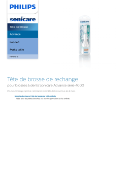 Sonicare HX4011/10 Sonicare Advance Tête de brosse Manuel utilisateur