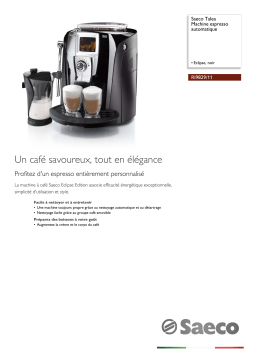 Saeco RI9829/11 Saeco Talea Machine espresso automatique Manuel utilisateur