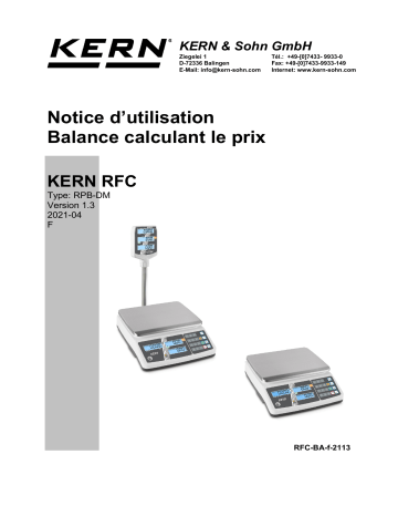 RFC 30K3M | RFC 15K3HM | RFC 15K3M | TRFC 3K3M-A | TRFC 3K3HM-A | RFC 6K3HM | RFC 6K3M | KERN RFC 30K3HM Mode d'emploi | Fixfr