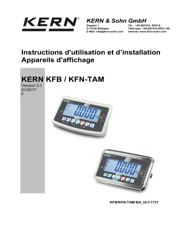KERN TUFN 600K-1M-A Installation manuel | Fixfr
