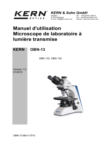 OBN 135T241 | OBN 132 | OBN 132T241 | KERN OBN 135 Mode d'emploi | Fixfr