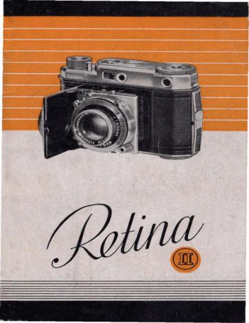 Kodak Retina II Mode d'emploi | Fixfr