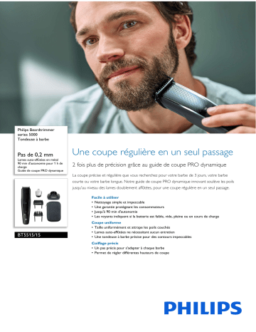 Philips BT5515/15 Beardtrimmer series 5000 Tondeuse à barbe Manuel utilisateur | Fixfr