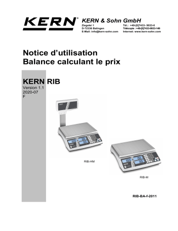 RIB 30K-2M | RIB 6K-3HM | RIB 10K-3M | RIB 30K-2HM | RIB 10K-3HM | KERN RIB 6K-3M Mode d'emploi | Fixfr