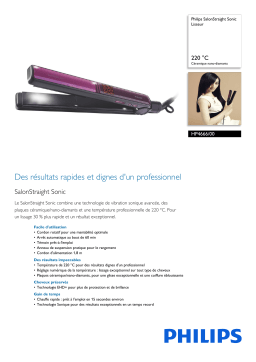 Philips HP4666/00 SalonStraight Sonic Lisseur Manuel utilisateur