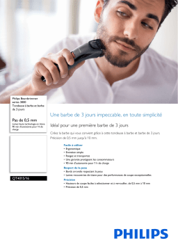 Philips QT4015/16 Beardtrimmer series 3000 Tondeuse à barbe et barbe de 3 jours Manuel utilisateur