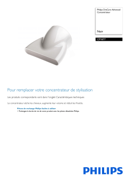 Philips CP1877/01 DryCare Advanced Concentrateur Manuel utilisateur