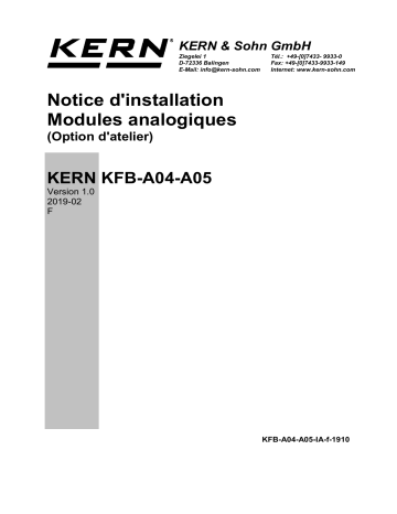 KFB-A04 | KERN KFB-A05 Installation manuel | Fixfr