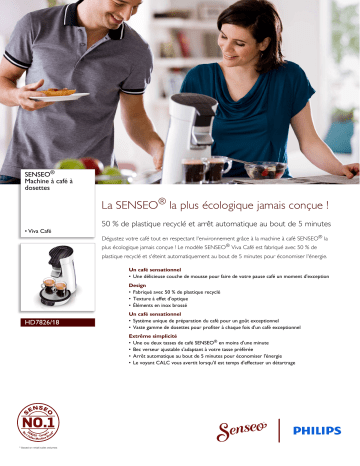 SENSEO® HD7826/18 SENSEO® Machine à café à dosettes Manuel utilisateur | Fixfr