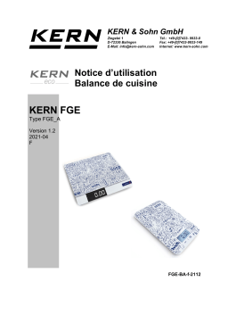 KERN TFGE 15K-3-A Mode d'emploi