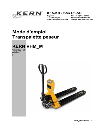 KERN VHM 2T2M Mode d'emploi | Fixfr