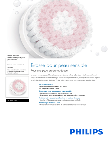 Philips SC5991/10 VisaPure Brosse nettoyante pour peau sensible Manuel utilisateur | Fixfr