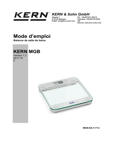 KERN MGB 150K100 Mode d'emploi | Fixfr