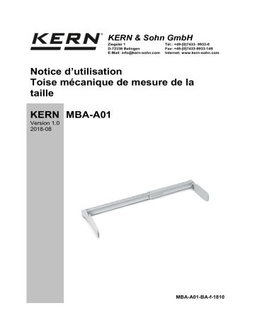 KERN TMBA-A01-A Manuel du propriétaire | Fixfr