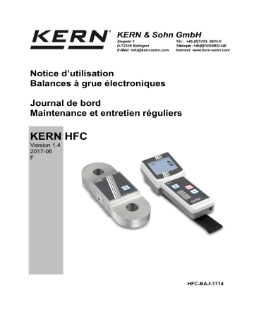 HFC 3T-3 | HFC 10T-3 | HFC 1T-4 | HFC 600K-1 | KERN HFC 5T-3 Mode d'emploi | Fixfr