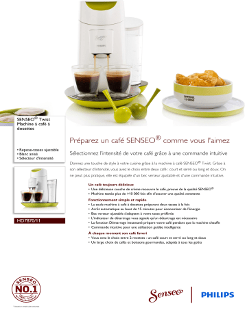 SENSEO® HD7870/11 SENSEO® Twist Machine à café à dosettes Manuel utilisateur | Fixfr