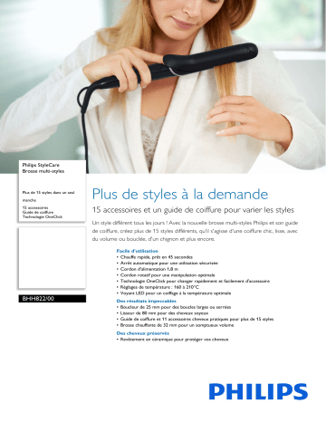 Philips BHH822/00 StyleCare Brosse multi-styles Manuel utilisateur | Fixfr