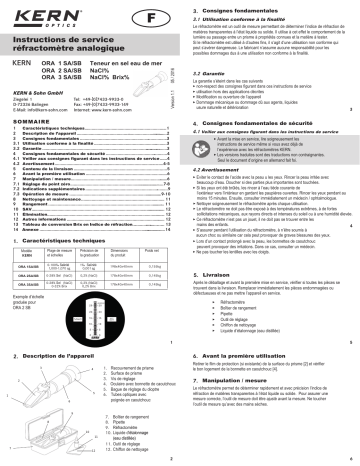 ORA 2SA | ORA 2SB | ORA 3SA | ORA 3SB | ORA 1SB | KERN ORA 1SA Mode d'emploi | Fixfr