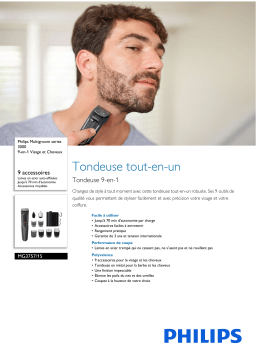 Philips MG3757/15 Multigroom series 3000 9-en-1 Visage et Cheveux Manuel utilisateur