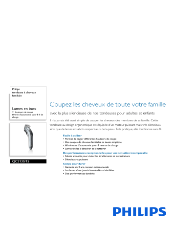 Philips QC5130/15 tondeuse à cheveux familiale Manuel utilisateur | Fixfr