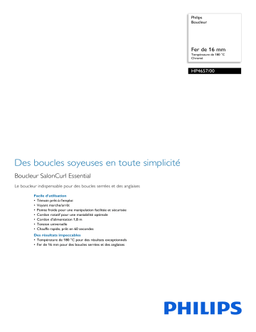 Philips HP4657/00 Boucleur Manuel utilisateur | Fixfr