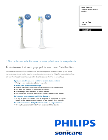 Sonicare HX6065/52 Sonicare Têtes de brosse à dents standard Manuel utilisateur | Fixfr