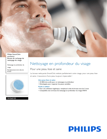 Philips SH560/50 SmartClick accessory Brosse de rechange de nettoyage du visage Manuel utilisateur | Fixfr