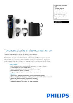 Philips QG3330/15 Multigroom series 3000 Tondeuse barbe et cheveux 5 en 1 Manuel utilisateur