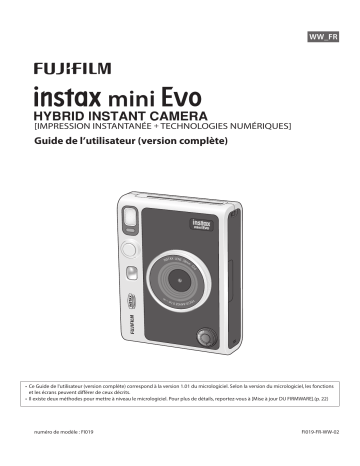 Fujifilm Intax Mini Evo Mode d'emploi | Fixfr