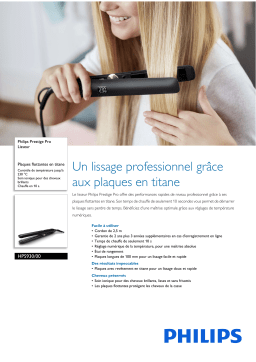 Philips HPS930/00 Prestige Pro Lisseur Manuel utilisateur