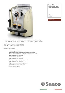 Saeco RI9752/31 Saeco Odea Machine espresso Super Automatique Manuel utilisateur