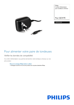 Philips CRP315/01 Cordon d'alimentation pour tondeuse à cheveux Manuel utilisateur