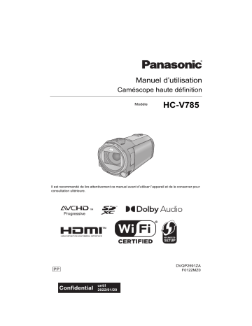 Panasonic HC V785 Manuel utilisateur | Fixfr