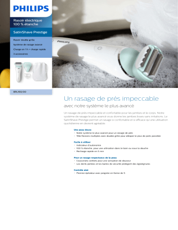 Philips BRL160/00 SatinShave Prestige Rasoir électrique 100 % étanche Manuel utilisateur | Fixfr