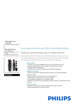 Philips BT5202/80 Beardtrimmer series 5000 Tondeuse barbe de 3 jours Manuel utilisateur