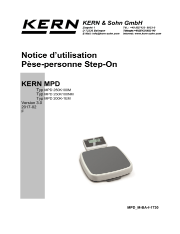 KERN MPD 250K100M Mode d'emploi | Fixfr