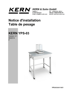 KERN YPS-03 Installation manuel