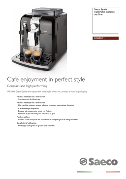 Saeco RI9833/11 Saeco Syntia Automatic espresso machine Manuel utilisateur