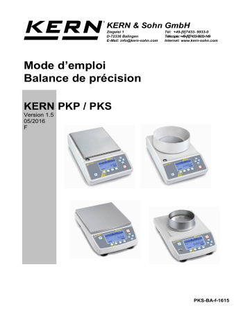 PKS 3600-2 | PKS 200-3 | PKS 2000-2 | PKS 10K0.1 | KERN PKS 360-3 Mode d'emploi | Fixfr